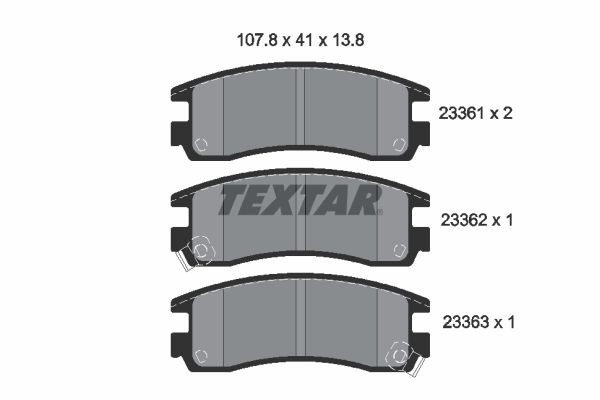 TEXTAR Brake pad set Article number: 2336101 cheaply