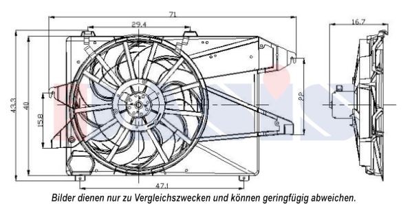AKS DASIS Fan, radiator Article number: 098113N cheaply