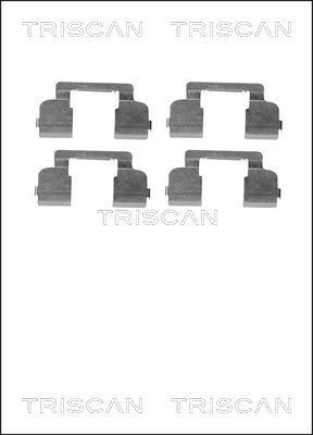 TRISCAN 8105 251597 Lisakomplekt, ketaspiduriklotsid TWINGO 1.2 (C063, C064) 55 HP Bensiin 2012