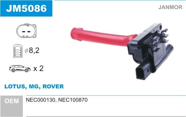 JANMOR Ignition coil Article number: JM5086 cheaply