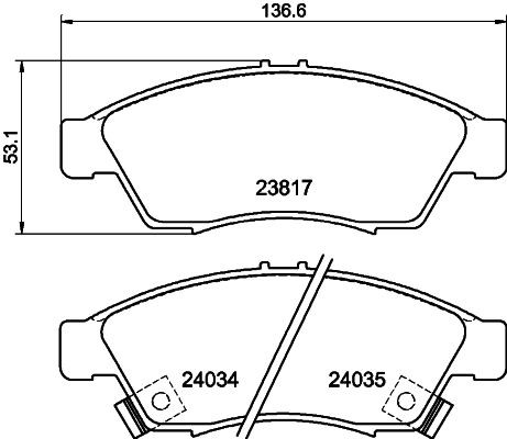 MINTEX Brake pad set Article number: MDB2326 cheaply