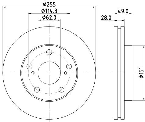MINTEX Brake disc Article number: MDC1015 cheaply
