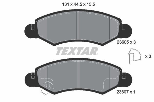 TEXTAR Brake pad set Article number: 2360501 cheaply