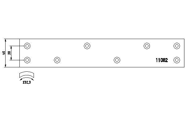 TEXTAR Brake Lining Kit, drum brake Article number: 1108201 cheaply