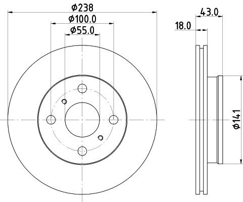 MINTEX Brake disc Article number: MDC1044 cheaply