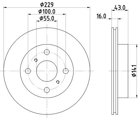 MINTEX Brake disc Article number: MDC1481 cheaply