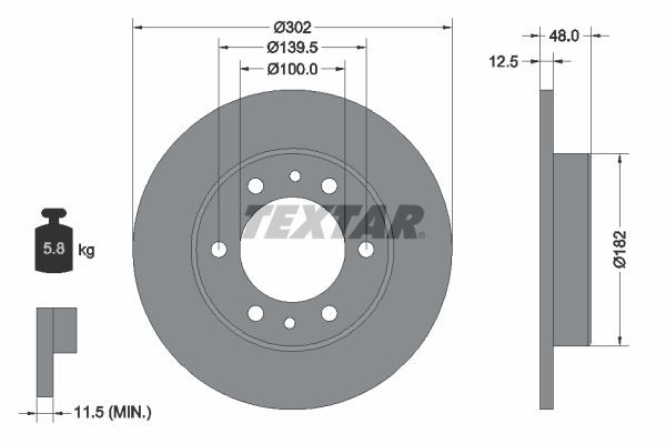 TEXTAR Brake disc Article number: 92063400 cheaply
