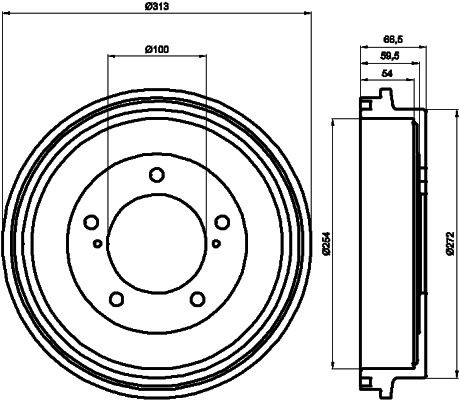 TEXTAR Brake drum Article number: 94025400 cheaply