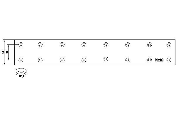 TEXTAR Brake Lining Kit, drum brake Article number: 1320301 cheaply