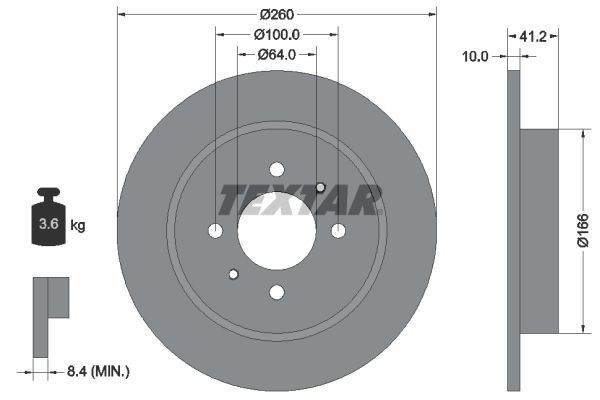 TEXTAR Brake disc Article number: 92171203 cheaply