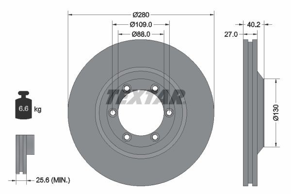 TEXTAR Brake disc Article number: 92174803 cheaply