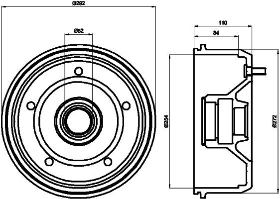 TEXTAR Brake drum Article number: 94027900 cheaply