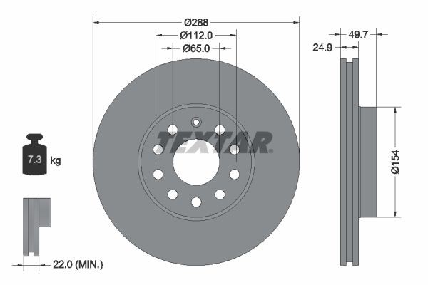 TEXTAR Brake disc Article number: 92120803 cheaply