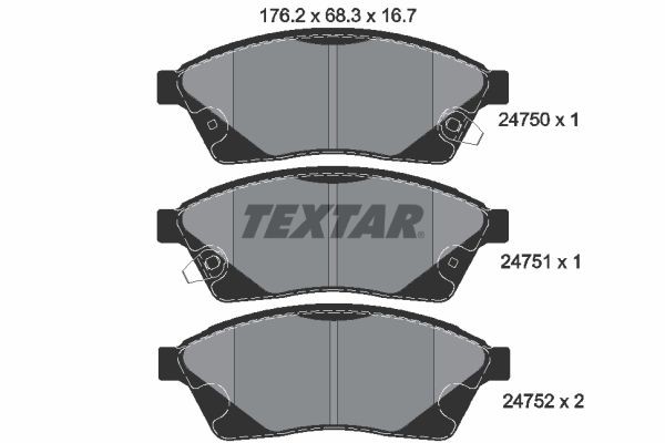 TEXTAR Brake pad set Article number: 2475001 cheaply