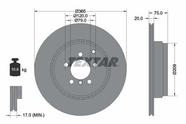 TEXTAR Brake disc Article number: 92224803 cheaply
