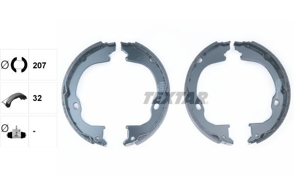 TEXTAR Handbrake shoes Article number: 91073500 cheaply