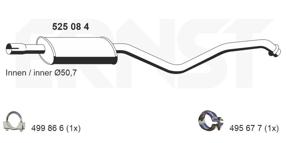 ERNST Middle silencer Article number: 525084 cheaply