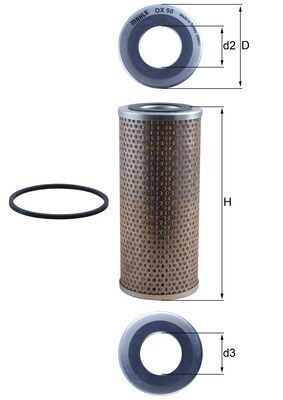 MAHLE ORIGINAL Oil filter Article number: OX 50D cheaply