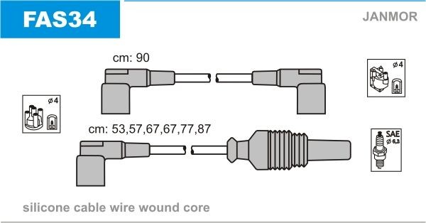 JANMOR Ignition Cable Kit Article number: FAS34 cheaply