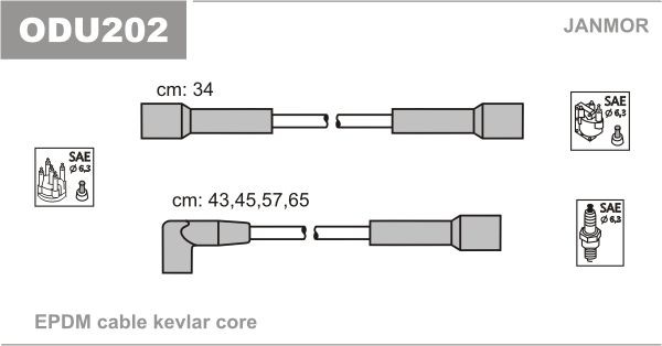 JANMOR Ignition Cable Kit Article number: ODU202 cheaply