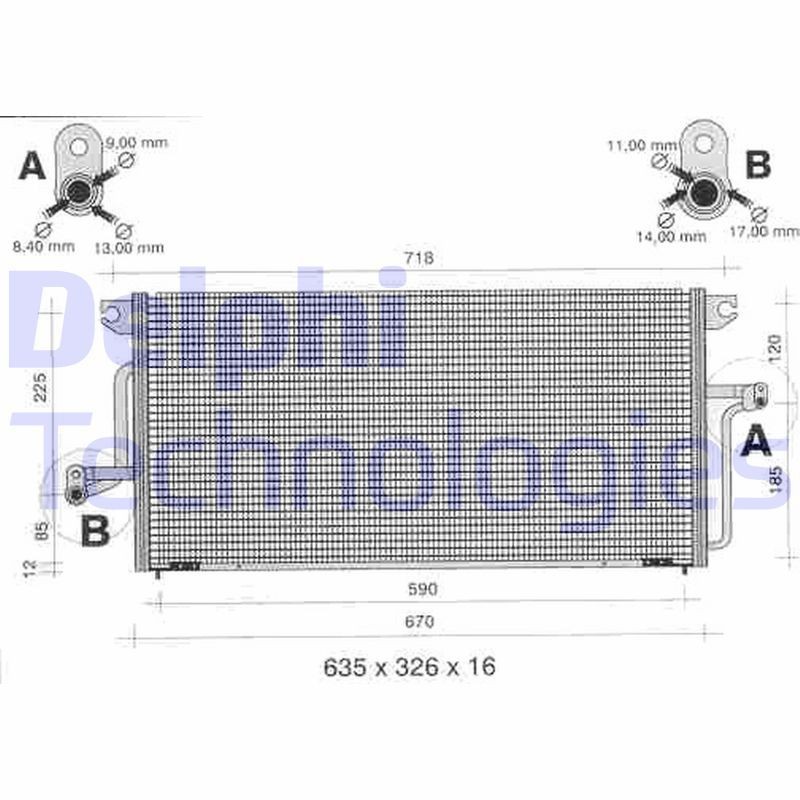 DELPHI Air conditioning condenser Article number: TSP0225336 cheaply