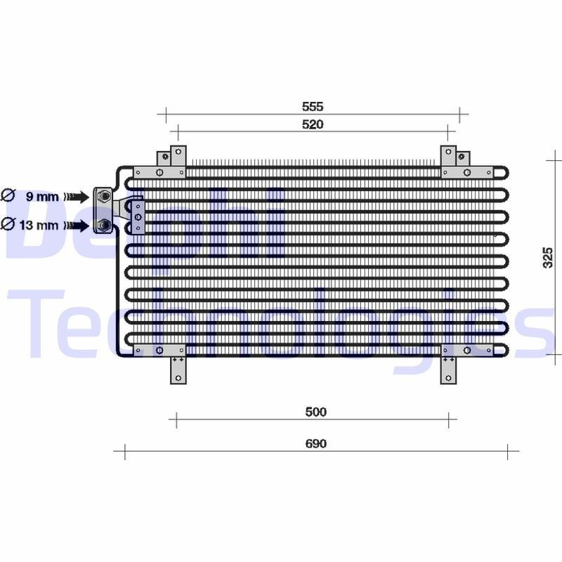 DELPHI Air conditioning condenser Article number: TSP0225059 cheaply
