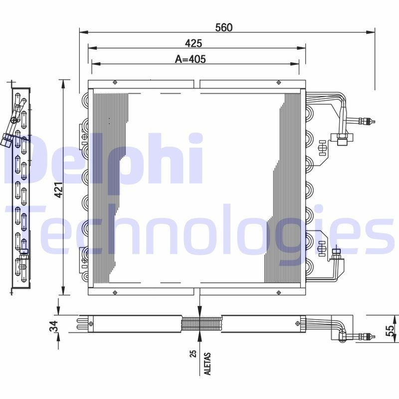 DELPHI Air conditioning condenser Article number: TSP0225178 cheaply