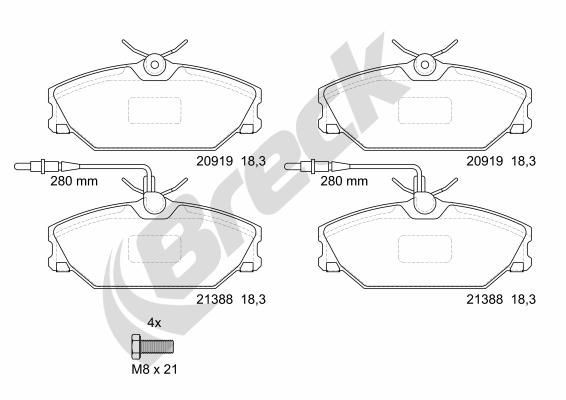 BRECK Brake pad set Article number: 21388 00 702 10 cheaply