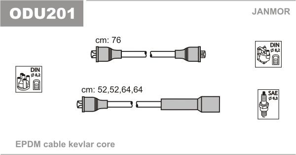 JANMOR Ignition Cable Kit Article number: ODU201 cheaply