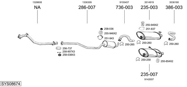 BOSAL Exhaust Pipe Article number: 792-651 cheaply