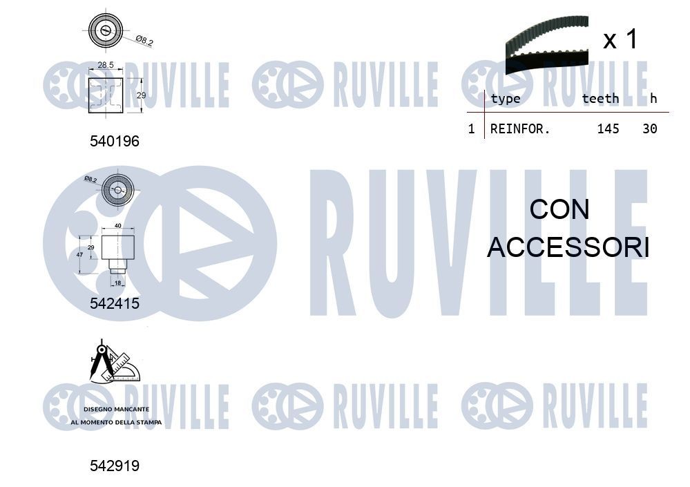 RUVILLE Deflection / Guide Pulley, v-ribbed belt Article number: 56418 cheaply