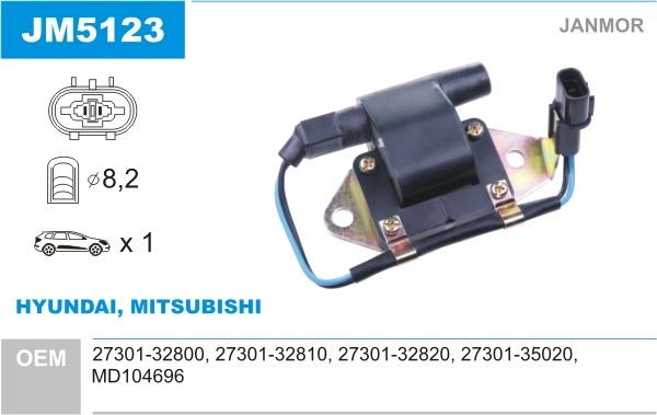 JANMOR Ignition coil Article number: JM5123 cheaply