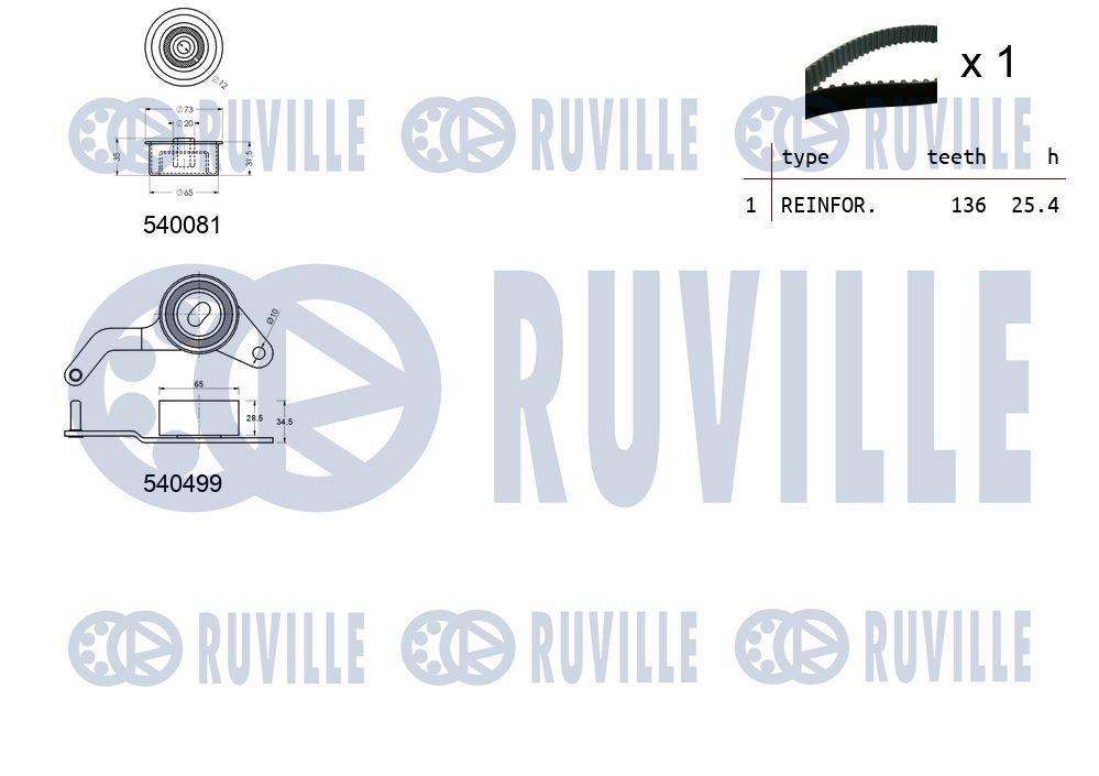RUVILLE Tensioner Lever, v-ribbed belt Article number: 57504 cheaply