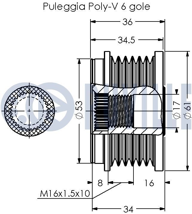 RUVILLE Deflection / Guide Pulley, v-ribbed belt Article number: 55957 cheaply