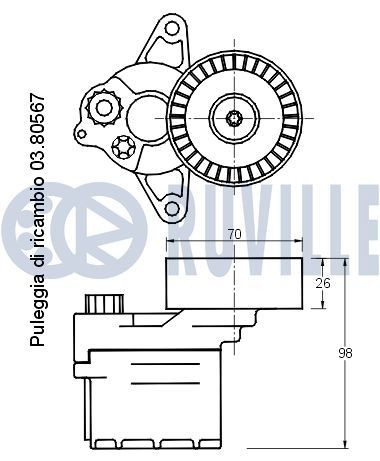RUVILLE 5597851 Pulley Set, timing belt S-TYPE 2.7 D 207 PS Diesel 2008