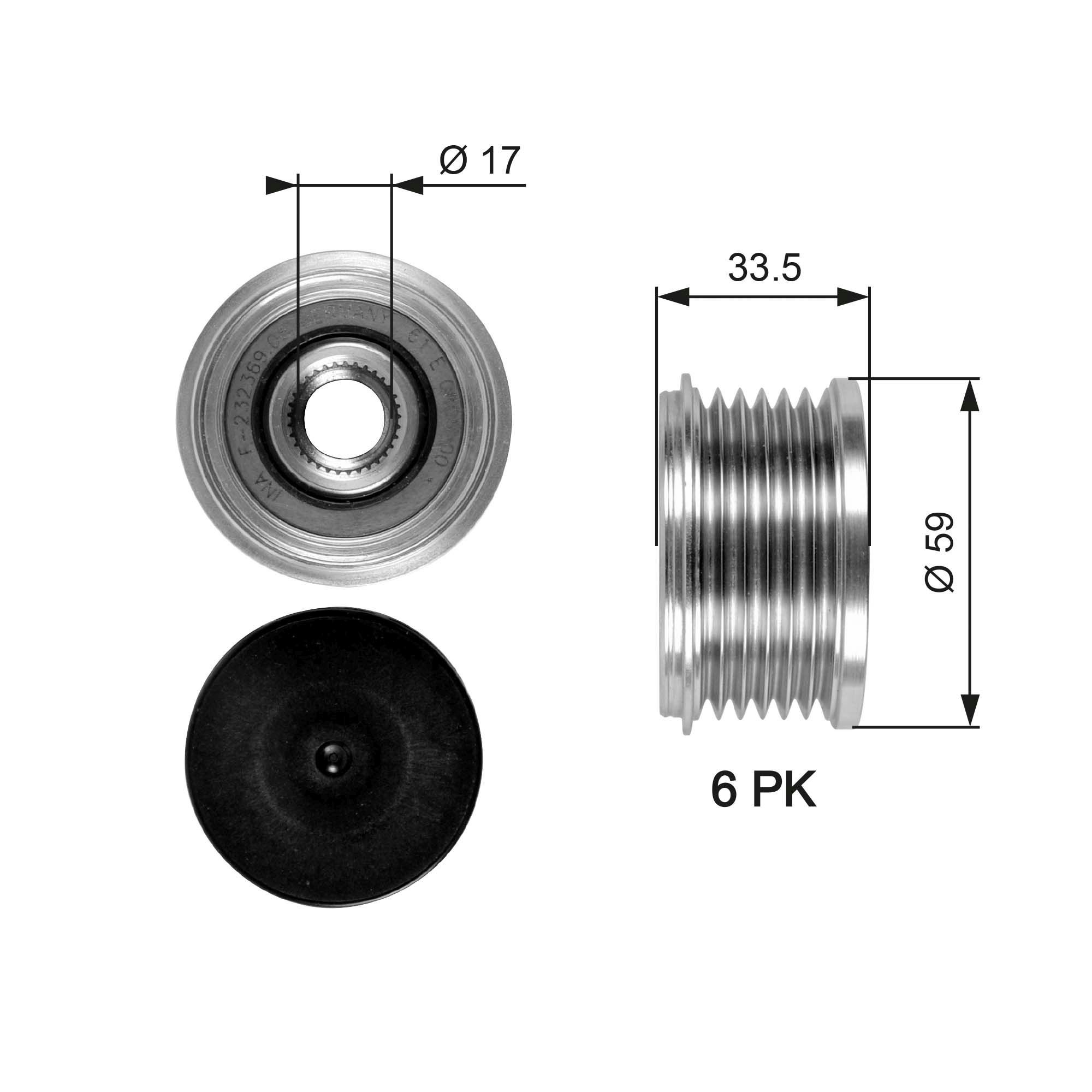 GATES Alternator Freewheel Clutch Article number: OAP7080 cheaply