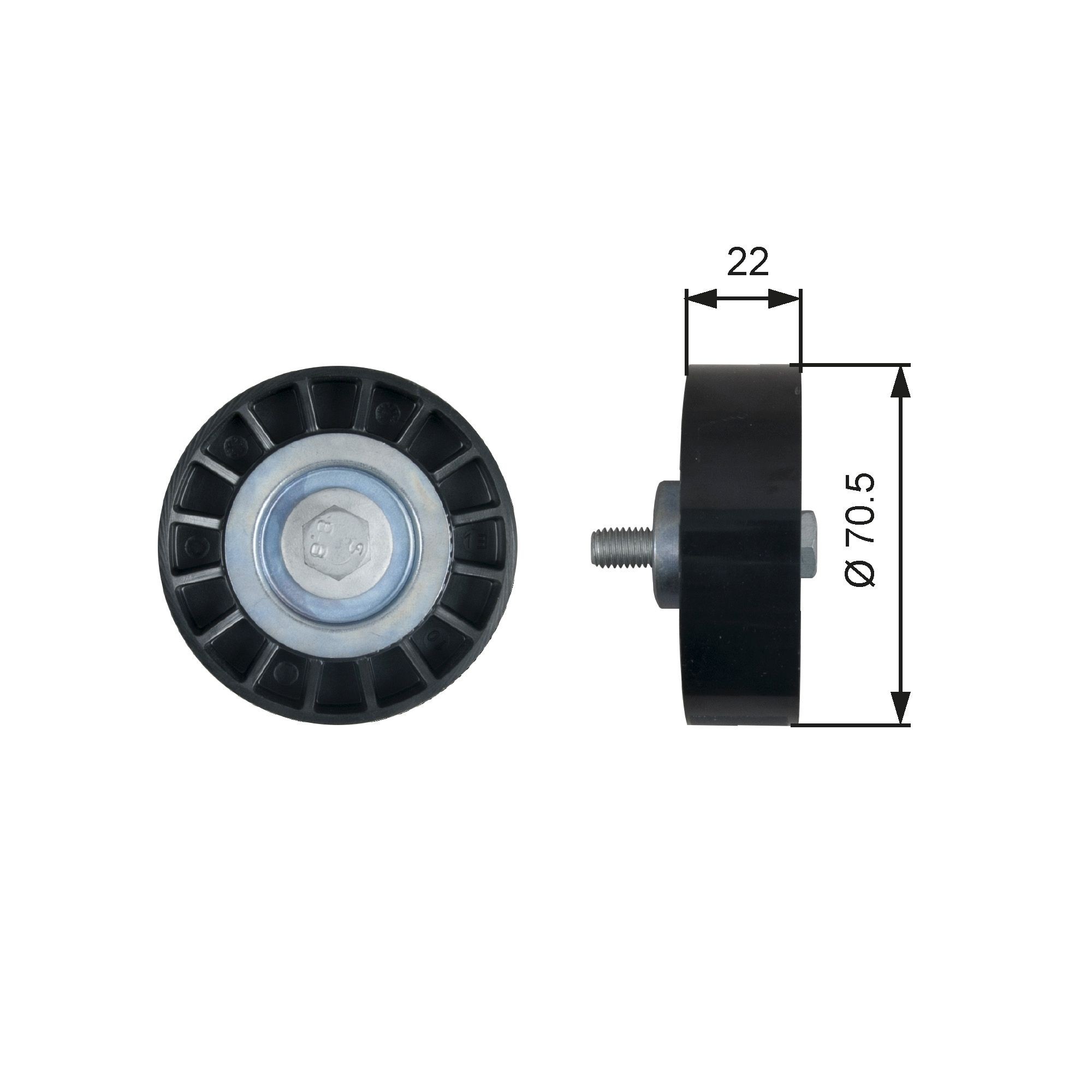 GATES Deflection / Guide Pulley, v-ribbed belt Article number: T36607 cheaply
