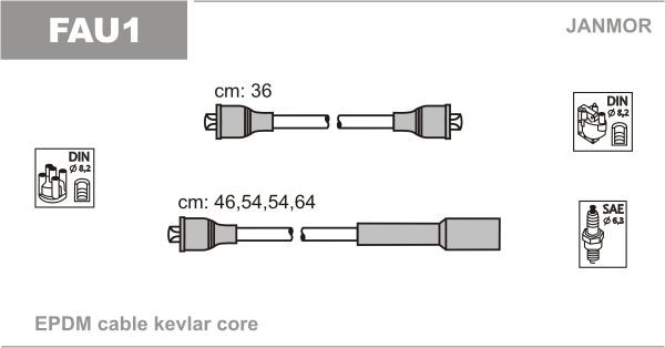 JANMOR Ignition Cable Kit Article number: FAU1 cheaply