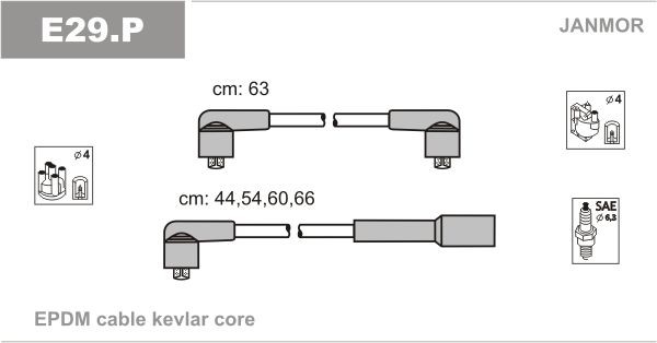 JANMOR Ignition Cable Kit Article number: E29.P cheaply