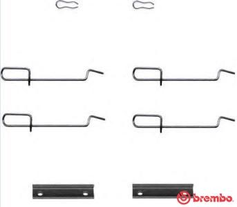BREMBO A 02 215 Monteringssæt til bremseklodser ZX 1.9 131 HK Benzin 1999