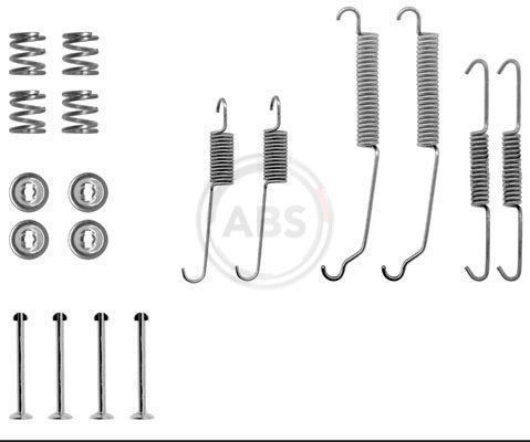 A.B.S. 0618Q Accessory Kit, brake shoes CLIO 1.8 (B/C57C, C579, B/C57U) 90 PS Petrol 1998