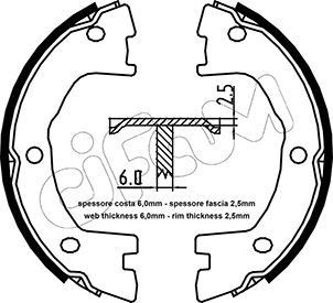 CIFAM Handbrake shoes Article number: 153-097 cheaply