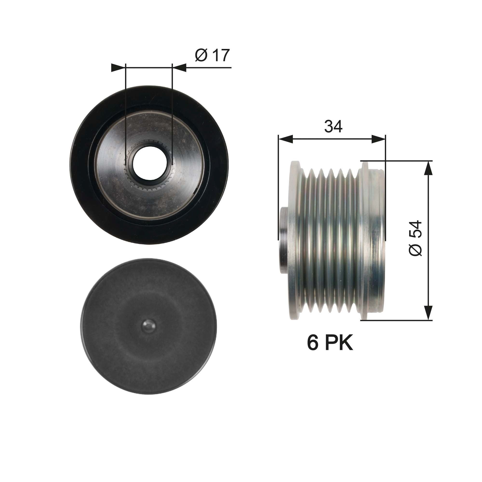 GATES Alternator Freewheel Clutch Article number: OAP7135 cheaply