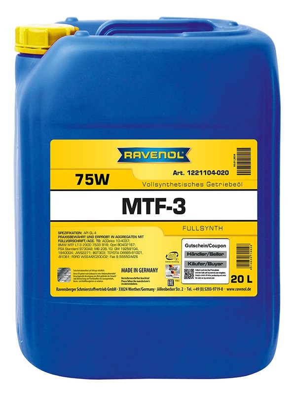 RAVENOL Transmission fluid MTF-3 Article number: 1221104-020-01-999 cheaply