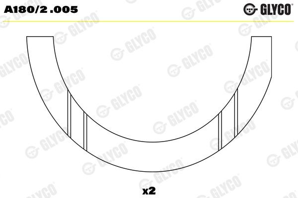 GLYCO A180/2 .005 Spessore di registro, Albero a gomiti FOCUS 1.8 Turbo DI / TDDi 90 CV Diesel 2007
