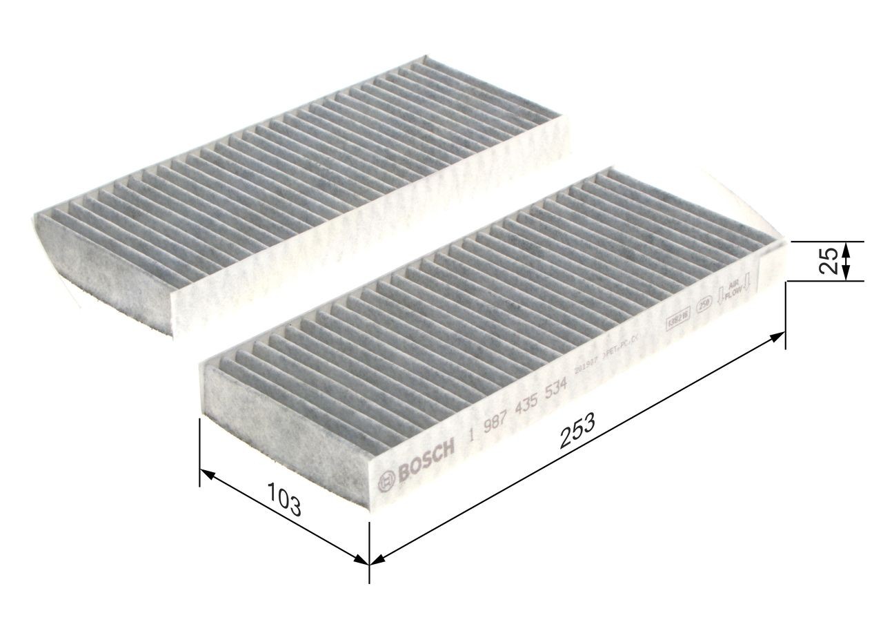 BOSCH Filter, salongiõhk Artikli number: 1 987 435 534 soodsalt