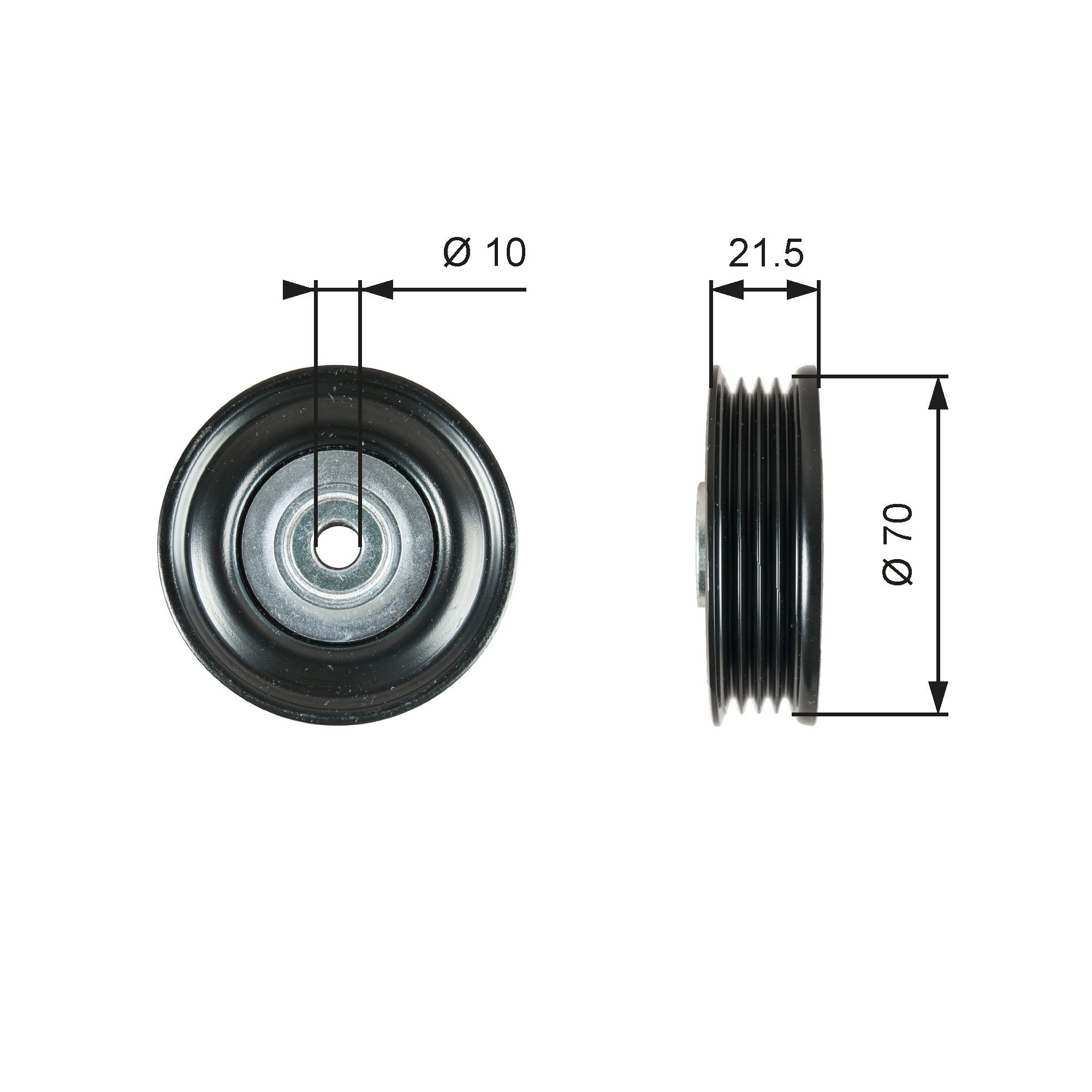 GATES Deflection / Guide Pulley, v-ribbed belt Article number: T36747 cheaply
