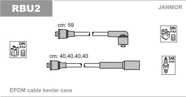 JANMOR Ignition Cable Kit Article number: RBU2 cheaply