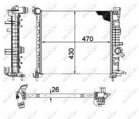 NRF Engine radiator Article number: 58476 cheaply