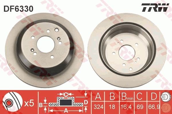 TRW Brake disc Article number: DF6330 cheaply